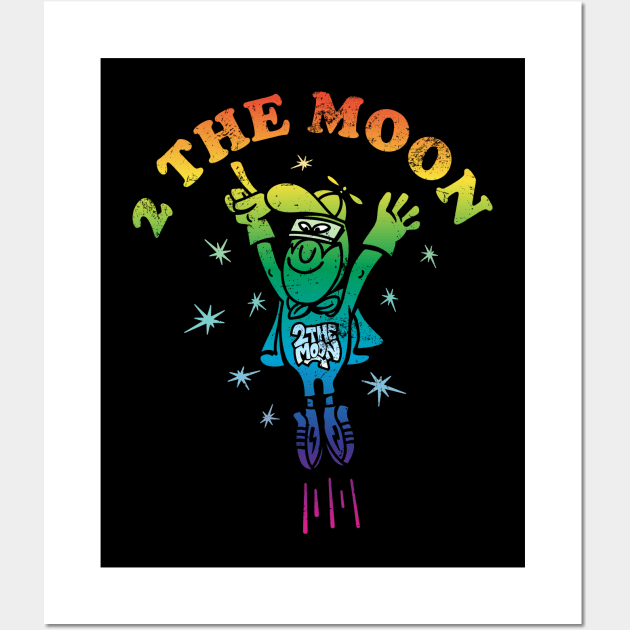 To the moon cartoon Wall Art by Bee Fernandez